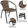 Flash Furniture Medium Brown Rattan Indoor-Outdoor Restaurant Stack Chair