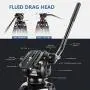 Neewer Professional Heavy Duty Video Tripod 77 inches Aluminum Alloy with 360 Degree Fluid Drag Head, Quick Shoe Plate/Bubble level for Nikon Canon DSLR Cameras Video Camcorders, Load up to 26.5 Pound