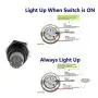 Yakamoz DC12V 16mm 5/8'' Metal Self-Locking Latching Push Button Switch Red Led Power Symbol Car DIY Switch Black