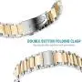 Shangpule Fitbit Charge 2 Wrist Band, Stainless Steel Metal Replacement Smart Watch Band Bracelet with Double Button Folding Clasp for Fitbit Charge 2 (Silver + Gold) Shangpule Fitbit Charge 2 Wrist Band, Stainless Steel Metal Replacement Smart Watch Band Bracelet with Double Button Folding Clasp for Fitbit Charge 2 (Silver + Gold)