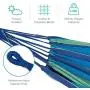 Best Choice Products 2-Person Indoor Outdoor Brazilian-Style Cotton Double Hammock Bed w/Portable Carrying Bag - Blue Best Choice Products 2-Person Indoor Outdoor Brazilian-Style Cotton Double Hammock Bed w/Portable Carrying Bag - Blue