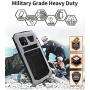 Simicoo Googel Pixel 4 XL Aluminum Alloy Metal Bumper Silicone Case Hybrid Military Shockproof Heavy Duty Armor Defender Tough Built-in Gorilla Glass Cover for Googel Pixel 4 XL (Sliver, Pixel 4XL)