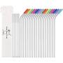 MUTNITT Set of 20 10.5'' Reusable Stainless Steel Straws Bent Reusable Straws with 20 Silicone Tips 5 Cleaning Brush 1 Travel Case Eco Friendly Extra Long Metal Straws Drinking for 20 24 30 oz Tumbler