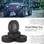 #N/V 4Pcs 1.9 Inch 120mm Rubber Tires Tire with Metal Wheel Rim Set for 1/10 Traxxas TRX-4 SCX10 RC4 D90 RC Crawler Car Part