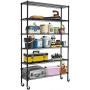 Meet perfect 6-Shelf Adjustable Wire Shelves on Wheels, Heavy Duty 6 Tier Storage Shelving Unit(350lbs Capacity Per Shelf with Feet), Metal Steel Organizer Wire Rack- Black(48L x 18W x 82H w/Casters)