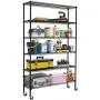 Meet perfect 6-Shelf Adjustable Wire Shelves on Wheels, Heavy Duty 6 Tier Storage Shelving Unit(350lbs Capacity Per Shelf with Feet), Metal Steel Organizer Wire Rack- Black(48L x 18W x 82H w/Casters)