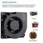 GDSTIME 120mm PWM 4 Pin 12V Dual Ball Bearing DC Brushless Blower Cooling Fan (4.72x4.72x1.26 inch), for Car Seat Amplifier Inflatables Inverter Ventilation