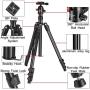 MACTREM Professional Camera Tripod with Phone Mount, 62'' DSLR Tripod for Travel, Super Lightweight and Reliable Stability, Ball Head Tripod Detachable Monopod with Carry Bag (Black)