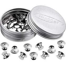 Mudder Locking Pin Keepers Backs, No Tool Required (Silver, 30 Pieces)