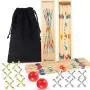2 Sets Wooden Pickup Sticks Game with Box and 2 Sets Jacks Game Toys Include 2 Pieces Red Rubber Balls and 20 Pieces Metal Jacks for Christmas Retro Party Favors 2 Sets Wooden Pickup Sticks Game with Box and 2 Sets Jacks Game Toys Include 2 Pieces Red Rubber Balls and 20 Pieces Metal Jacks for Christmas Retro Party Favors