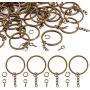 Rustark 300 Pcs 35mm Metal Key Split Chain Ring with Chain Bronze Key Ring, Key Chain Ring Parts, Open Jump Ring and Connector, Screws Eye Pin for Jewelry Findings Making (35mm/Bronze)