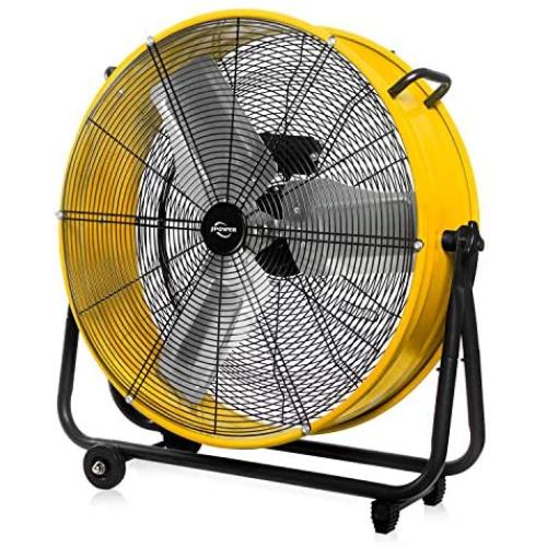 JPOWER 24 Inch High Velocity Air Movement Heavy Duty Metal Drum Fan 3 Speed Air Circulation for Industrial, Commercial, Residential, and Shop Use - ETL Safety Listed