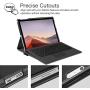 Fintie Case for Microsoft Surface Pro 7 Compatible with Surface Pro 6 / Surface Pro 5 12.3 Inch Tablet, Hard Shell Slim Portfolio Cover Work with Type Cover Keyboard, Black