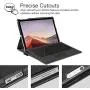 Fintie Case for Microsoft Surface Pro 7 Compatible with Surface Pro 6 / Surface Pro 5 12.3 Inch Tablet, Hard Shell Slim Portfolio Cover Work with Type Cover Keyboard, Black