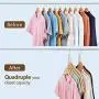 AMKUFO 4 Pack Space Saving Hangers Magic Hangers Metal Clothes Hangers Organizer Cascading Hangers Gain 80% More Space AMKUFO 4 Pack Space Saving Hangers Magic Hangers Metal Clothes Hangers Organizer Cascading Hangers Gain 80% More Space
