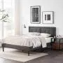 VECELO Upholstered Platform Bed Frame with Height Adjustable Headboard/Mattress Foundation with Strong Slat Support, Easy Assembly, Full, Dark Grey VECELO Upholstered Platform Bed Frame with Height Adjustable Headboard/Mattress Foundation with Strong Slat Support, Easy Assembly, Full, Dark Grey
