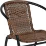 Flash Furniture Medium Brown Rattan Indoor-Outdoor Restaurant Stack Chair
