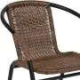 Flash Furniture Medium Brown Rattan Indoor-Outdoor Restaurant Stack Chair