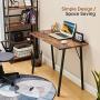 Writing Computer Desk Modern Simple Study Table Kids Desk Small Industrial Home Office Wood Work Desk with Metal Legs Tiny Desk for Bedroom, 39.4 x 18.9 x 29.1 inch Vintage Brown