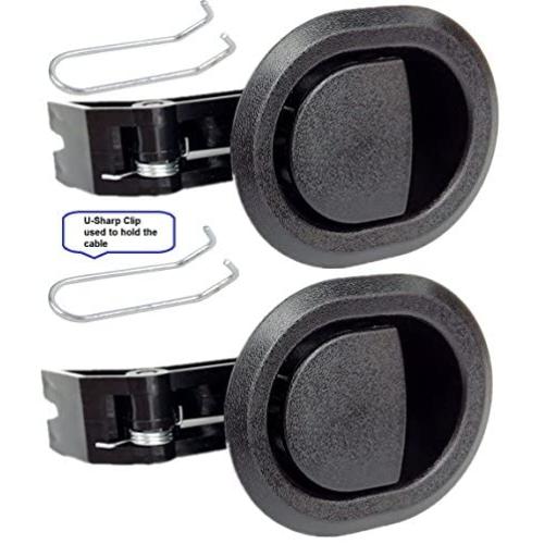 2X Recliner Replacement Parts @ Small Oval Black Plastic Pull Recliner Handle, Flapper Style, Handle Comes with Cable Hook, Packaged with Our own Designed Bag @ Eric & Leon Logo (2)