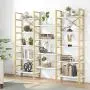 Tribesigns Triple Wide 5-Shelf Bookcase, 5 Tier Etagere Large Open Bookshelf Faux White Marble Look Shelves Wood and Metal Bookcases Furniture for Home & Office, Gold Tribesigns Triple Wide 5-Shelf Bookcase, 5 Tier Etagere Large Open Bookshelf Faux White Marble Look Shelves Wood and Metal Bookcases Furniture for Home & Office, Gold