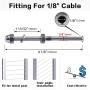 Muzata Hand Swage Tensioner Fitting Threaded Stud End Terminal 10Pack 1/8'' Cable Railing Kit T316 Stainless Steel, for Stair Deck Railing Wood & Metal Post CR23,Series CA1 CD1 CS1 CD2 CS2