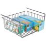 mDesign Household Metal Under Shelf Hanging Storage Bin Basket with Open Front for Organizing Kitchen Cabinets, Cupboards, Pantries, Shelves - Large, 2 Pack - Graphite Gray