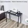 Simple Computer Desk Modern Wood Study Writing Table Small Industrial Home Office Work Desk with Metal Legs, 39.4 x 18.9 x 29.1 inch Kids Desk, Black Simple Computer Desk Modern Wood Study Writing Table Small Industrial Home Office Work Desk with Metal Legs, 39.4 x 18.9 x 29.1 inch Kids Desk, Black