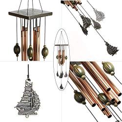 Beisky Wind Chimes for Outside,24 Inch Memorial Small Wind Chimes, Copper Nautical Chimes with 8 Tuned Metal Tubes for Garden Patio Decor