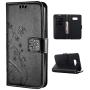 FLYEE Case Compatible with Samsung Galaxy S8 (5.1inch,Released in 2017),Wallet Case for Women and Girls with Card Holder,[Embossed Butterfly Flower] Leather Flip case Kickstand for Galaxy S8-Black