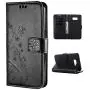FLYEE Case Compatible with Samsung Galaxy S8 (5.1inch,Released in 2017),Wallet Case for Women and Girls with Card Holder,[Embossed Butterfly Flower] Leather Flip case Kickstand for Galaxy S8-Black