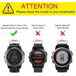 Fintie Band Compatible with Garmin Fenix 5X Plus/Tactix Charlie Watch, 26mm Premium Woven Nylon Adjustable Replacement Strap Compatible with Fenix 5X / 5X Plus / 3/3 HR Smartwatch