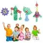 Veatree 150 Pcs Magnetic Building Sticks Blocks Toys, Magnet Educational Toys Magnetic Blocks Sticks Stacking Toys Set for Kids and Adult, Non-Toxic Building Toy 3D Puzzle with Storage Bag