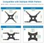 Full Motion TV Wall Mount Bracket Articulating Arms Swivels Tilts Extension Rotation for Most 13-55 Inch LED LCD Flat Curved Screen TVs, Max VESA 400x400mm up to 66lbs by Pipishell