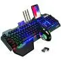 Wireless Gaming Keyboard and Mouse,Rainbow Backlit Rechargeable Keyboard Mouse with 3800mAh Battery Metal Panel,Removable Hand Rest Mechanical Feel Keyboard and 7 Color Gaming Mute Mouse for PC Gamers Wireless Gaming Keyboard and Mouse,Rainbow Backlit Rechargeable Keyboard Mouse with 3800mAh Battery Metal Panel,Removable Hand Rest Mechanical Feel Keyboard and 7 Color Gaming Mute Mouse for PC Gamers