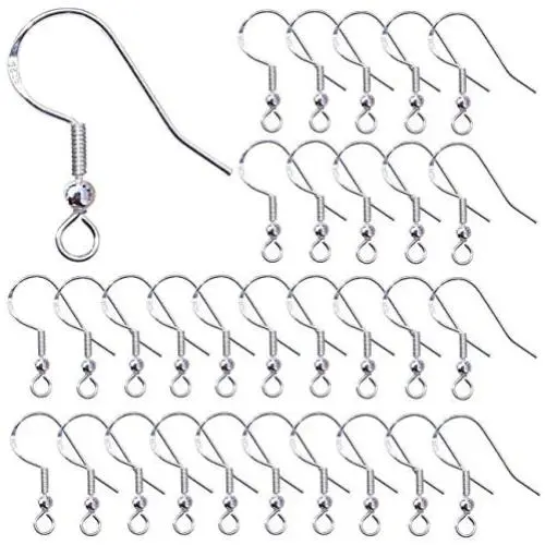 925 Sterling Silver Earring Hooks Hypoallergenic French Wire Hooks Fish Hook Earrings Jewelry Findings Parts DIY Making 40pcs 925 Sterling Silver Earring Hooks Hypoallergenic French Wire Hooks Fish Hook Earrings Jewelry Findings Parts DIY Making 40pcs