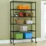 BestMassage 82”x48”x18” 6 Tire Wire Shelving Unit NSF Storage Shelves Large Heavy Duty Metal Shelf Organizer Height Adjustable Commercial Grade Steel Rack 2100 LBS Capacity with Wheels,Black