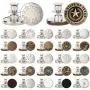 JETTINGBUY 27 Sets Premium Replacement Jean Buttons,17mm Combo Copper Tack Buttons Replacement Kit with Rivets and Metal Base