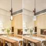 PIHAPPY Industrial Pendant Ceiling Light, Metal Steel Pipe Hanging Lighting Fixture, Bronze Antique Lights Fixture for Home Room Decoration 1PC Without BLUBS (Bronze, 1 PC)