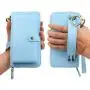 JAZ iPhone 8 Wallet Case / iPhone 7 Wallet Case - Multi-Function Money Pocket Wristlets Zipper Purse Detachable Magnetic 14 Card Slots Leather Wallet Case for Apple iPhone 8 / 7 / 6S / 6 Sky Blue JAZ iPhone 8 Wallet Case / iPhone 7 Wallet Case - Multi-Function Money Pocket Wristlets Zipper Purse Detachable Magnetic 14 Card Slots Leather Wallet Case for Apple iPhone 8 / 7 / 6S / 6 Sky Blue