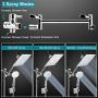 8 High Pressure Rainfall Shower Head / Handheld Shower Combo with 11 Extension Arm, Height/Angle Adjustable, Stainless Steel Bath Shower Head with Holder, 1.5M Hose, Chrome, 4 Hooks