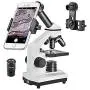 Microscope 40X-640X Optical Glass Lens All-Metal LED Biological Compound Monocular Microscope with 16X Eyepiece Cellphone Digiscoping Adapter for Capturing The Micro World in The Screen Microscope 40X-640X Optical Glass Lens All-Metal LED Biological Compound Monocular Microscope with 16X Eyepiece Cellphone Digiscoping Adapter for Capturing The Micro World in The Screen