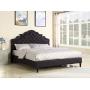 HomeLife Premiere Classics 51'' Tall Platform Bed with Cloth Headboard and Slats - King (Black Linen)