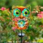 LeiDrail Solar Garden Light Outdoor Decorative Stake Owl Wind Spinner Metal Pathway Lights Solar Powered Yard Decor Waterproof Warm White Landscape Lighting for Lawn Patio Walkway