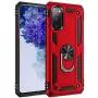 Galaxy S20 FE (6.5 inch) Case, Magnetic Shockproof 360 Degree Rotating Metal Ring Holder for Car Mount with Back Stand Case for Galaxy S20FE (Red)