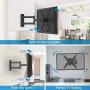 PERLESMITH TV Wall Mount for Most 26-55 Inch Flat Curved TVs with Swivels, Tilts & Extends 19.5 Inch - Wall Mount TV Bracket VESA 400x400 Fits LED, LCD, OLED, 4K TVs Up to 88 lbs, Black (PSMFK1)