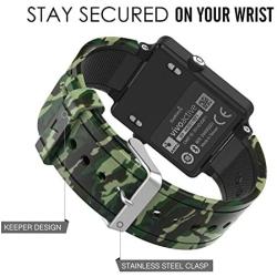 MoKo Band Compatible with Garmin Vivoactive, Soft Silicone Replacement Fitness Bands Wristbands with Metal Clasps fit Vivoactive/Vivoactive Acetate Sports GPS Smart Watch - Ground Force Camouflage