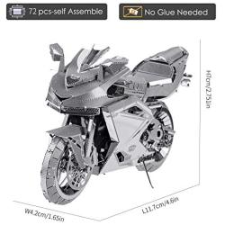 Piececool 3D Metal Model Kits- Motorcycle, DIY 3D Metal Puzzle for Adults, Great Birthday Gifts