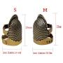 4 Pieces Sewing Thimble, Metal Copper Sewing Thimble Finger Protector Adjustable Finger Shield Ring Fingertip Thimble Sewing Quilting Craft Accessories DIY Sewing Tools(2 Small + 2 Medium)