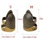 4 Pieces Sewing Thimble, Metal Copper Sewing Thimble Finger Protector Adjustable Finger Shield Ring Fingertip Thimble Sewing Quilting Craft Accessories DIY Sewing Tools(2 Small + 2 Medium)